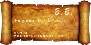 Bergauer Balázs névjegykártya